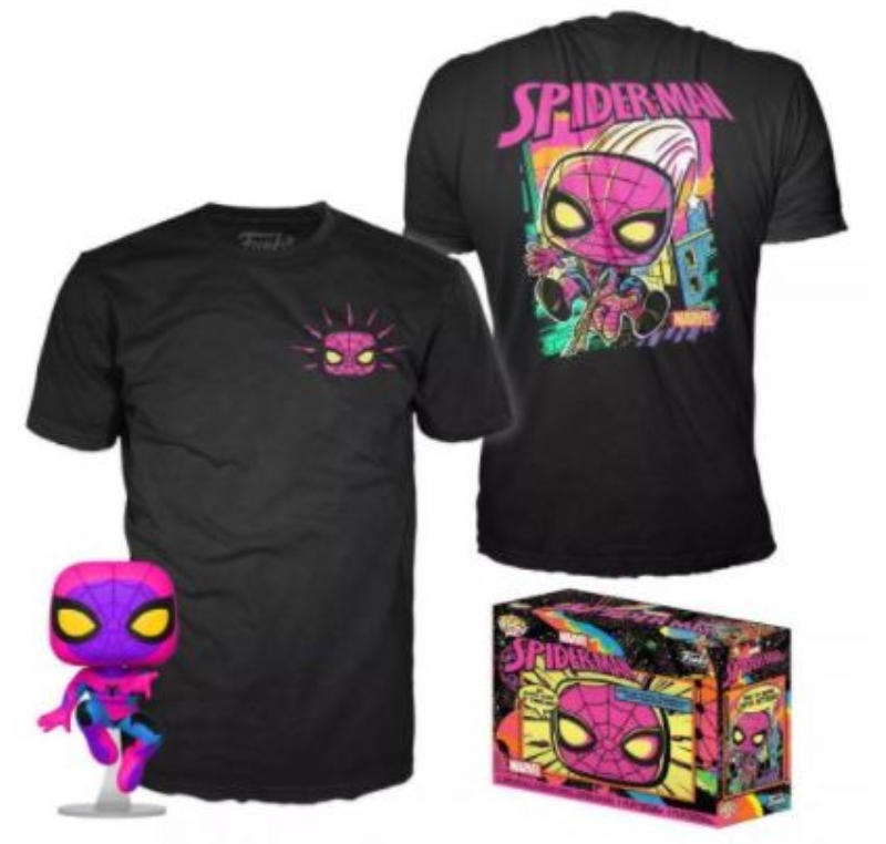 FUNKO ACTION FIGURES FUNKO POP & TEE MARVEL: SPIDERMAN BLACK LIGHT FUNKO ACTION FIGURES FUNKO POP & TEE MARVEL: SPIDERMAN BLACK LIGHT